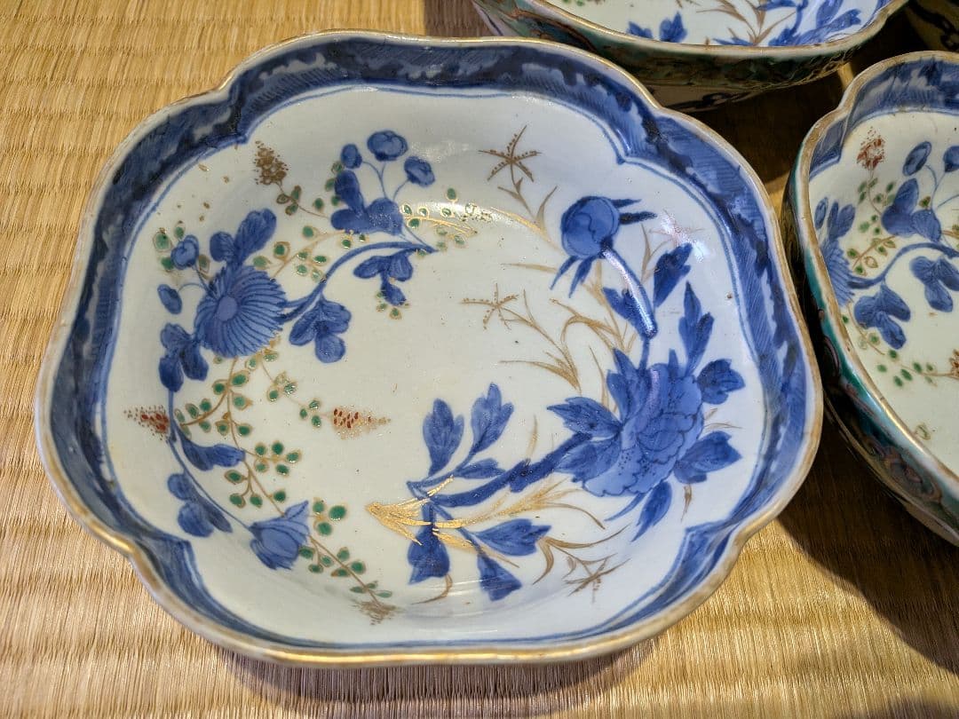 古伊万里　色絵　向付（５客）成化年製銘