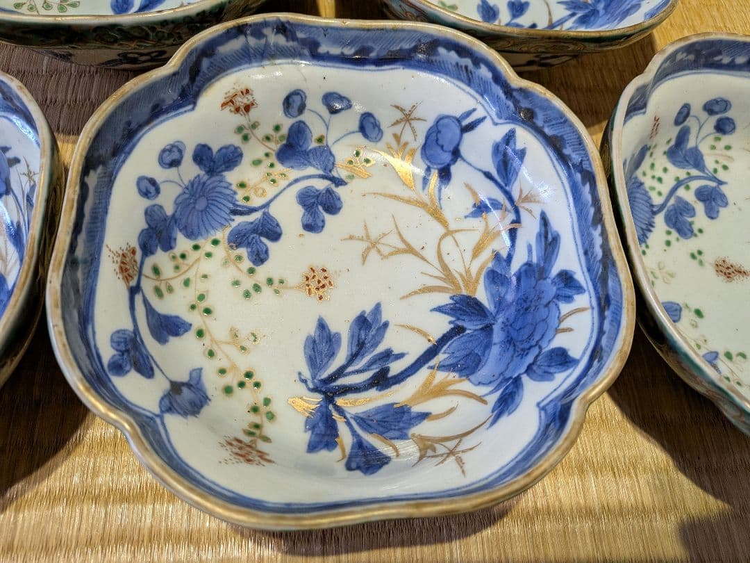 古伊万里　色絵　向付（５客）成化年製銘