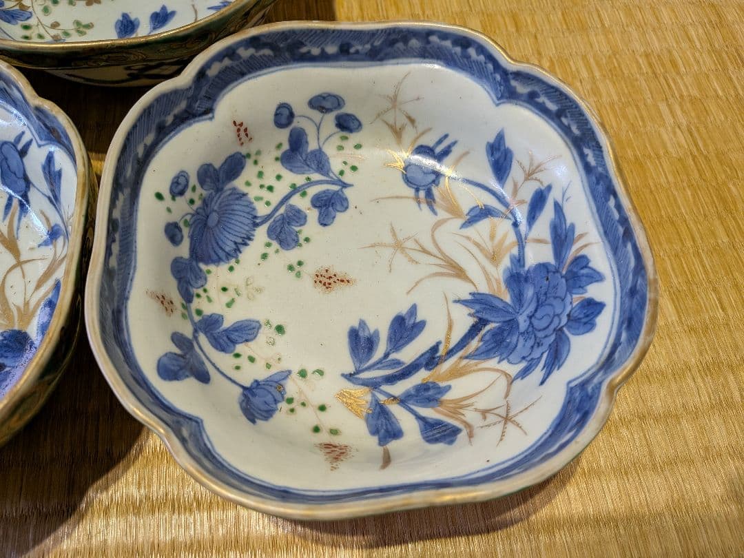 古伊万里　色絵　向付（５客）成化年製銘