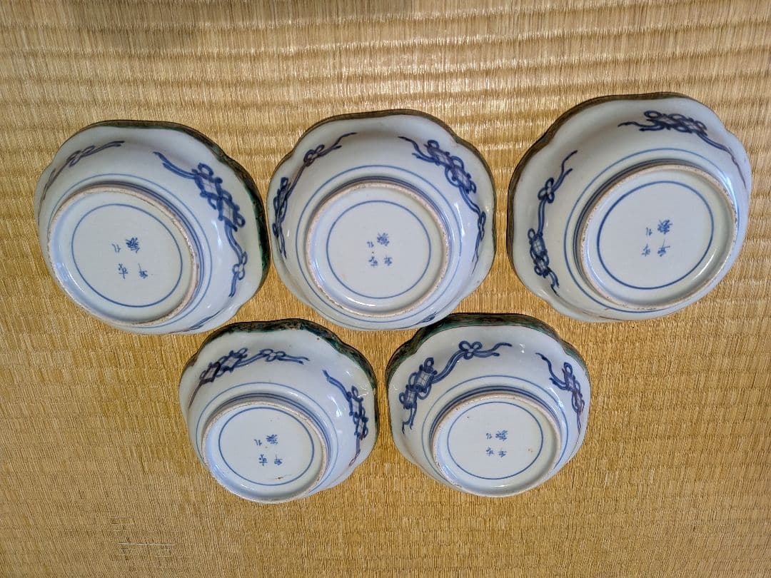 古伊万里　色絵　向付（５客）成化年製銘