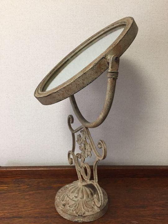 アメリカアンティーク☆フラワーモチーフ透かし模様スタンドミラー