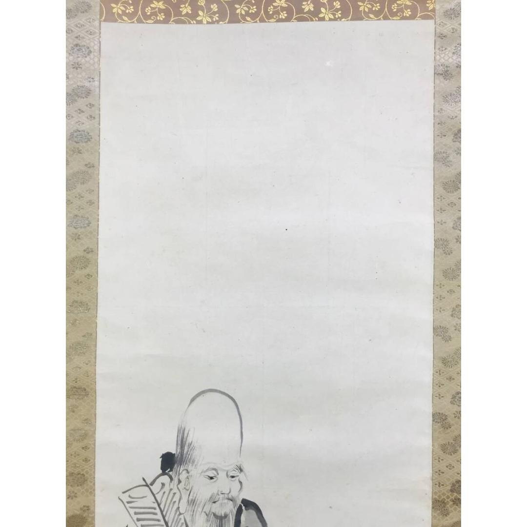 模写/狩野探幽/寿老人図/祝掛軸/祝山水図/掛軸☆宝船☆AK-905