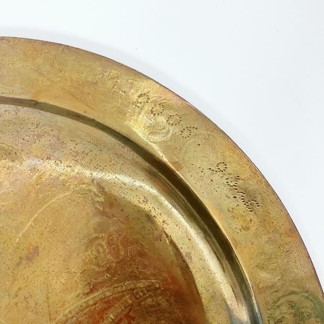 真鍮トレイ　工芸品　モロッコ　古物　ブロカント　蚤の市　ビンテージ雑貨　置物