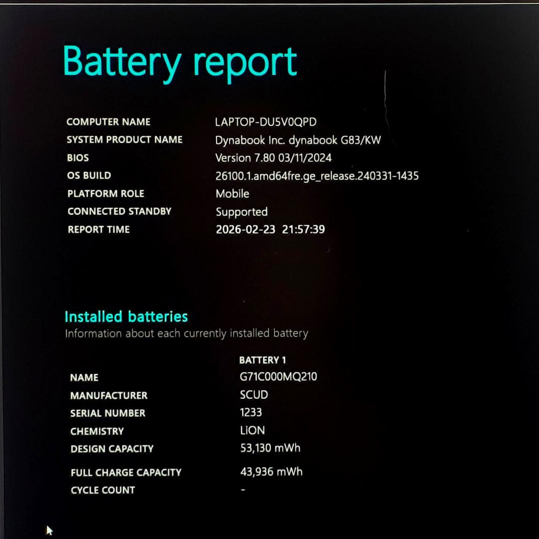 【整備済】新品液晶dynabook G83/KW 16/512GB 第12世代⑪