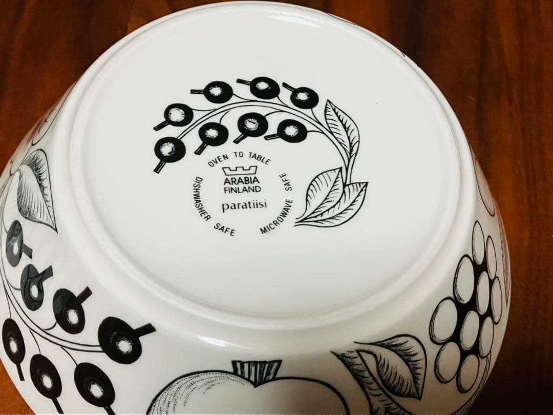 used アラビア　パラティッシ　ボウル　ブラック　17㎝　2点　旧ロゴ お皿