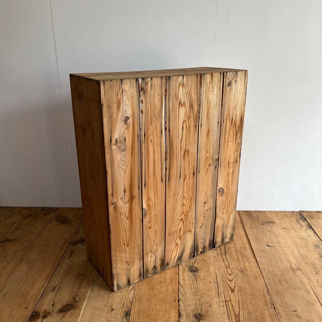 アンティーク パタパタ棚 チェスト 本棚 食器棚 無垢材 無塗装