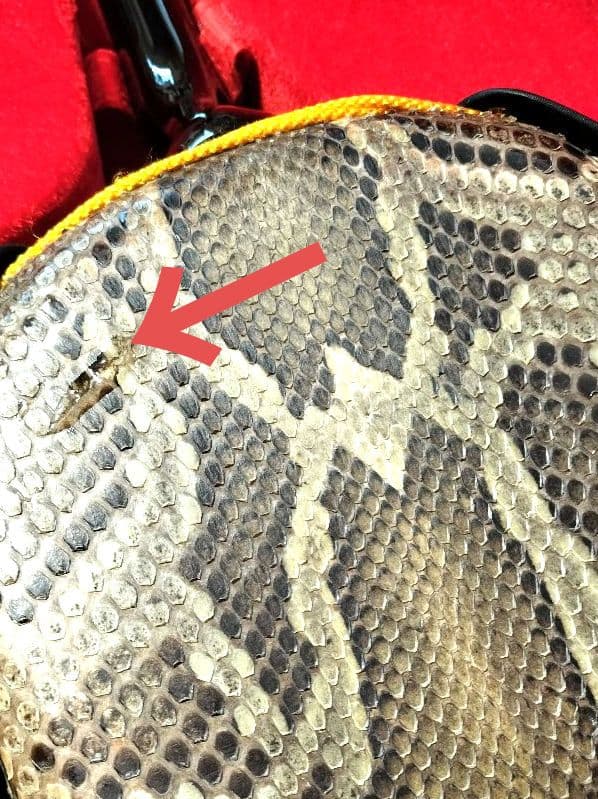 ビンテージ三線、本革1枚張り、真壁型、美音