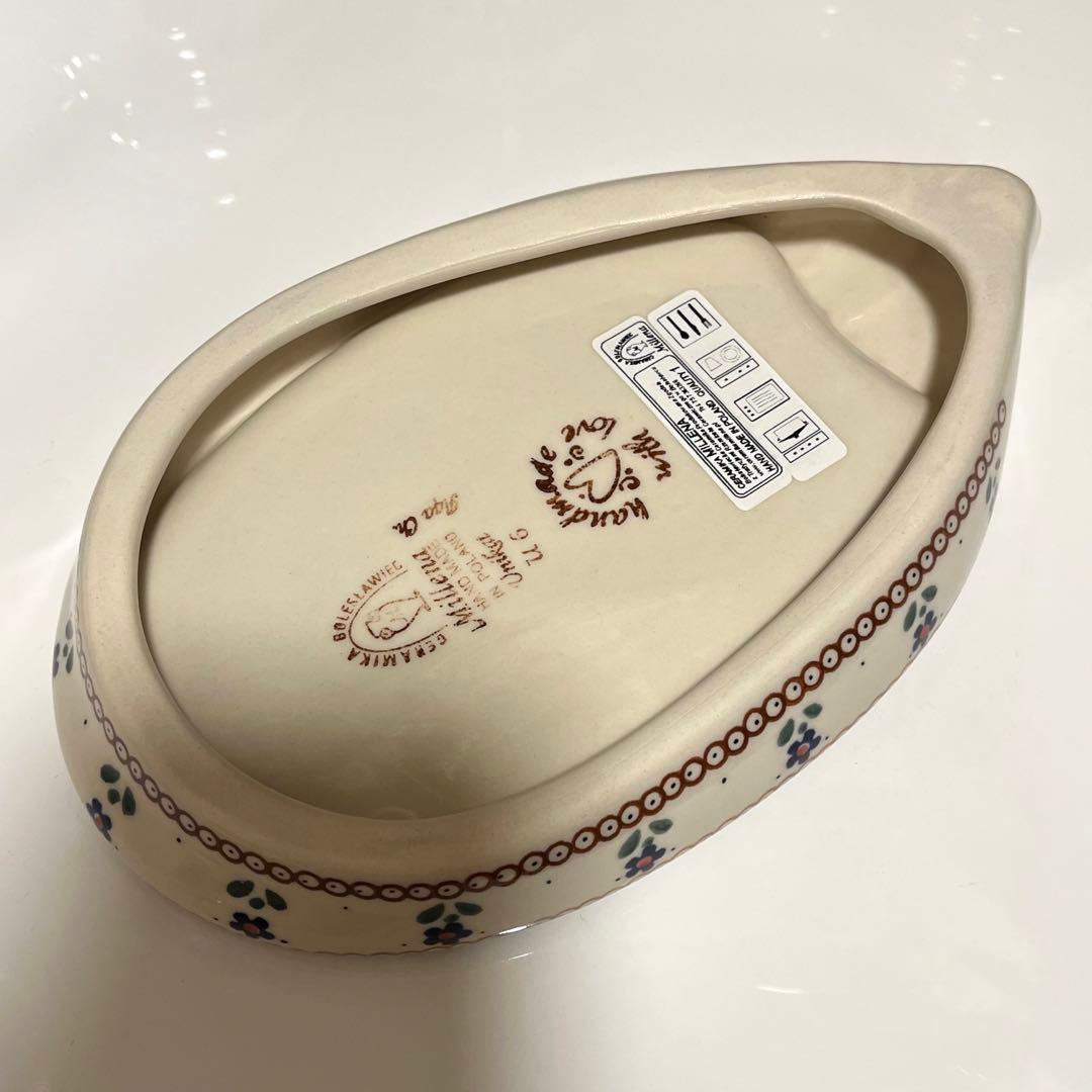 ハリネズミ プレート ポーランド食器 ポーリッシュポタリー 紫