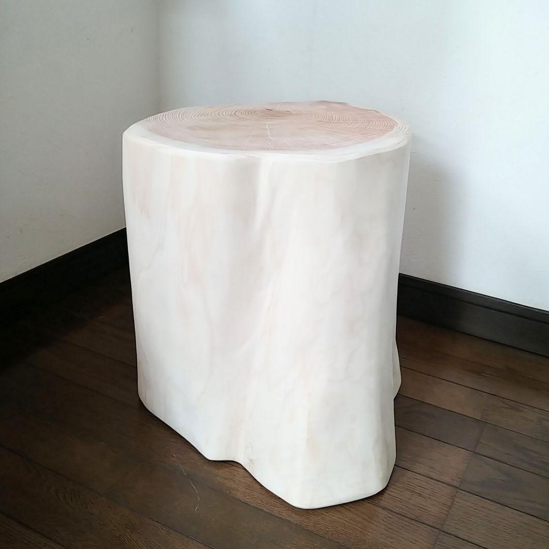 丸太スツール　丸太サイドテーブル　ヒノキの根元