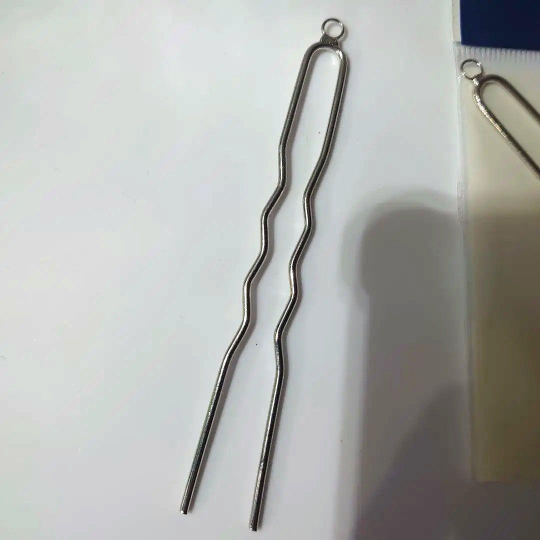 アクセサリーパーツ かんざし かん付（シルバー）1個