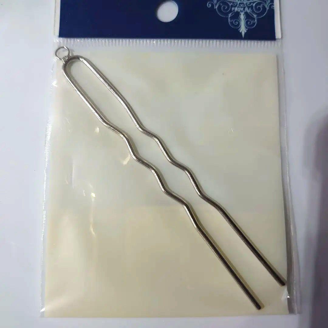 アクセサリーパーツ かんざし かん付（シルバー）1個