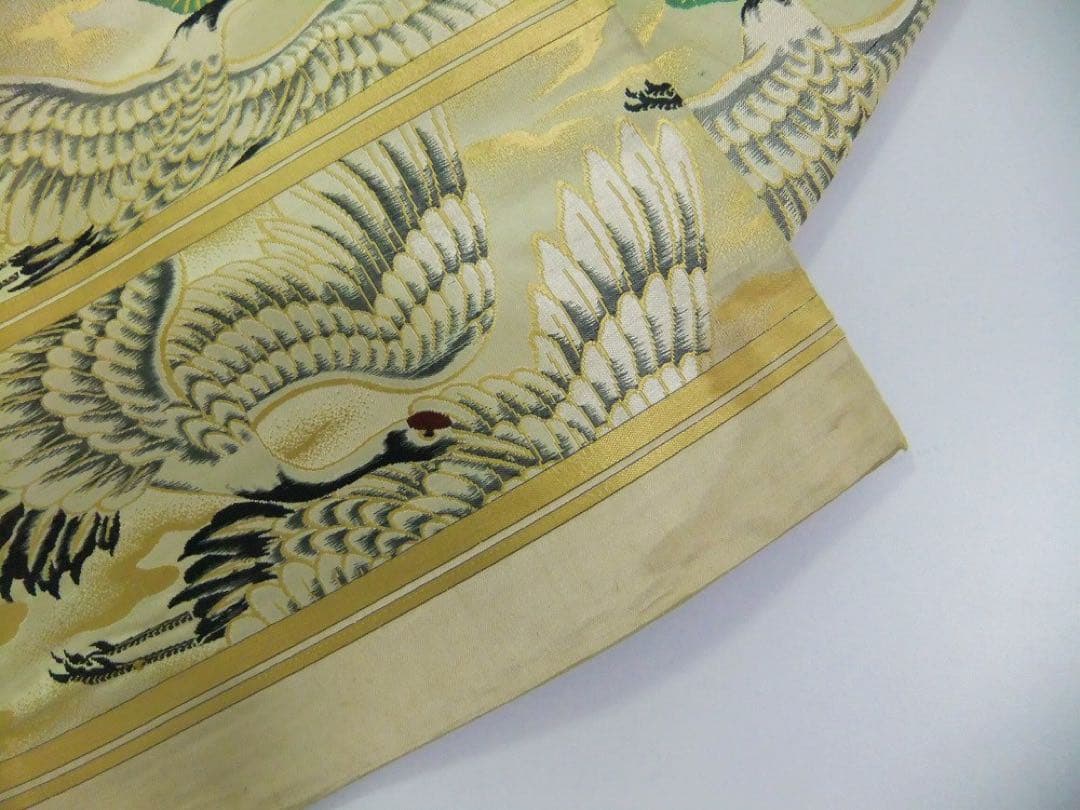 【(16)1615】179.5cm/昭和初期の丸帯/飛鶴文タペストリー