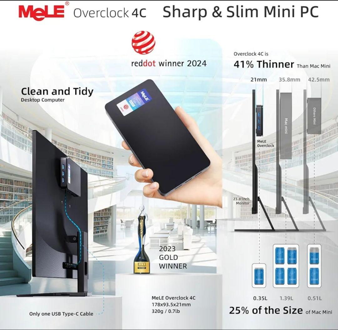MeLE Mini PC Overclock4C｜N100/16GB/512GB