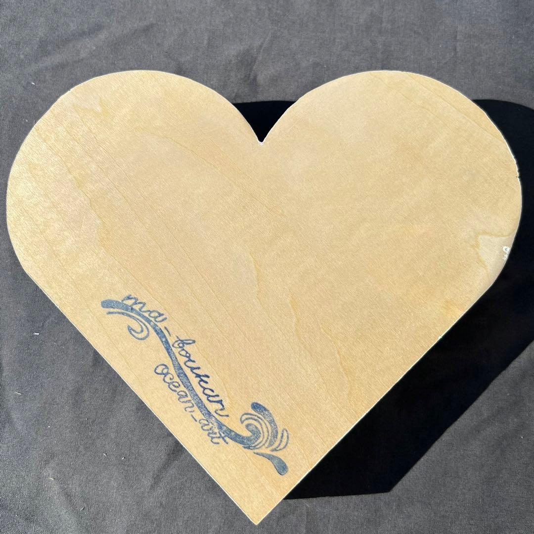 【波紋アート⑥】～凪～／砂紋／15cmハート／ナチュラルサンド／枠なし