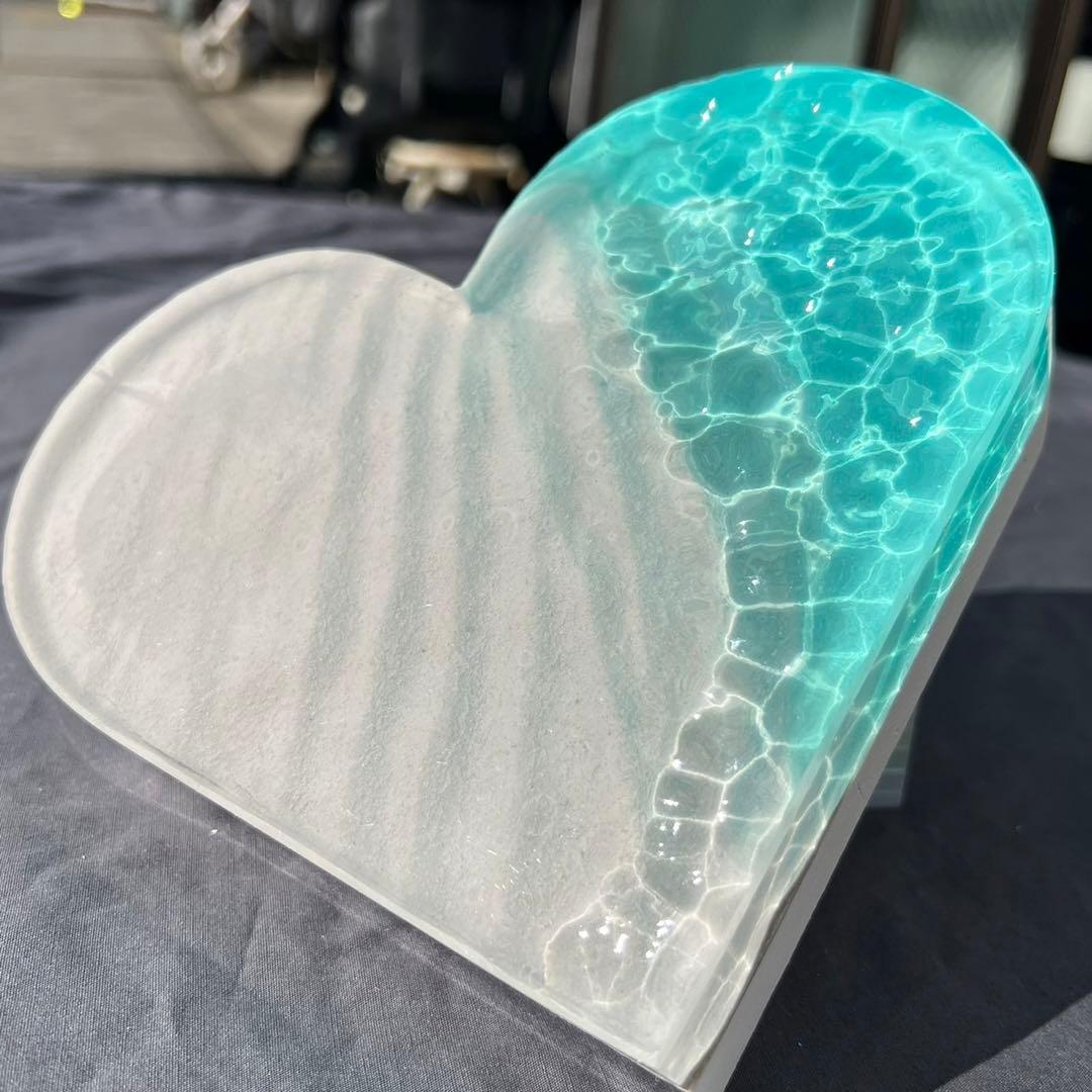 【波紋アート⑥】～凪～／砂紋／15cmハート／ナチュラルサンド／枠なし