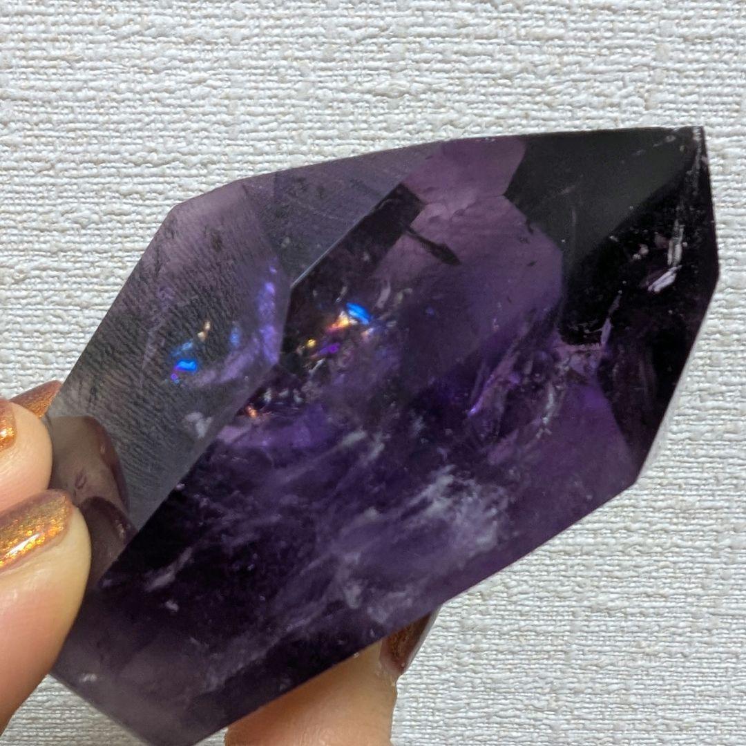 アメジスト　ファントム　高品質　タワー　ポリッシュ　紫水晶　天然石