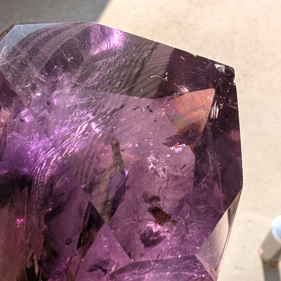 アメジスト　ファントム　高品質　タワー　ポリッシュ　紫水晶　天然石