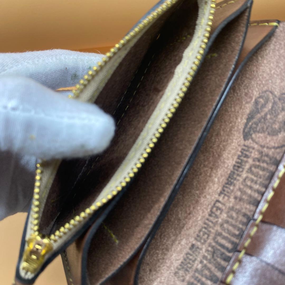 ラスト 栃木レザー 無骨 刻印 真鍮 ミドルトラッカーウォレット 小判 BTW