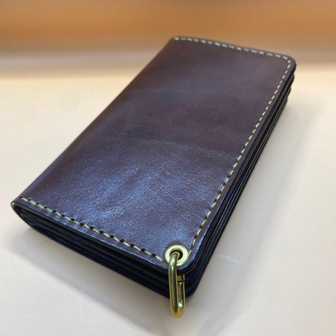 ラスト 栃木レザー 無骨 刻印 真鍮 ミドルトラッカーウォレット 小判 BTW