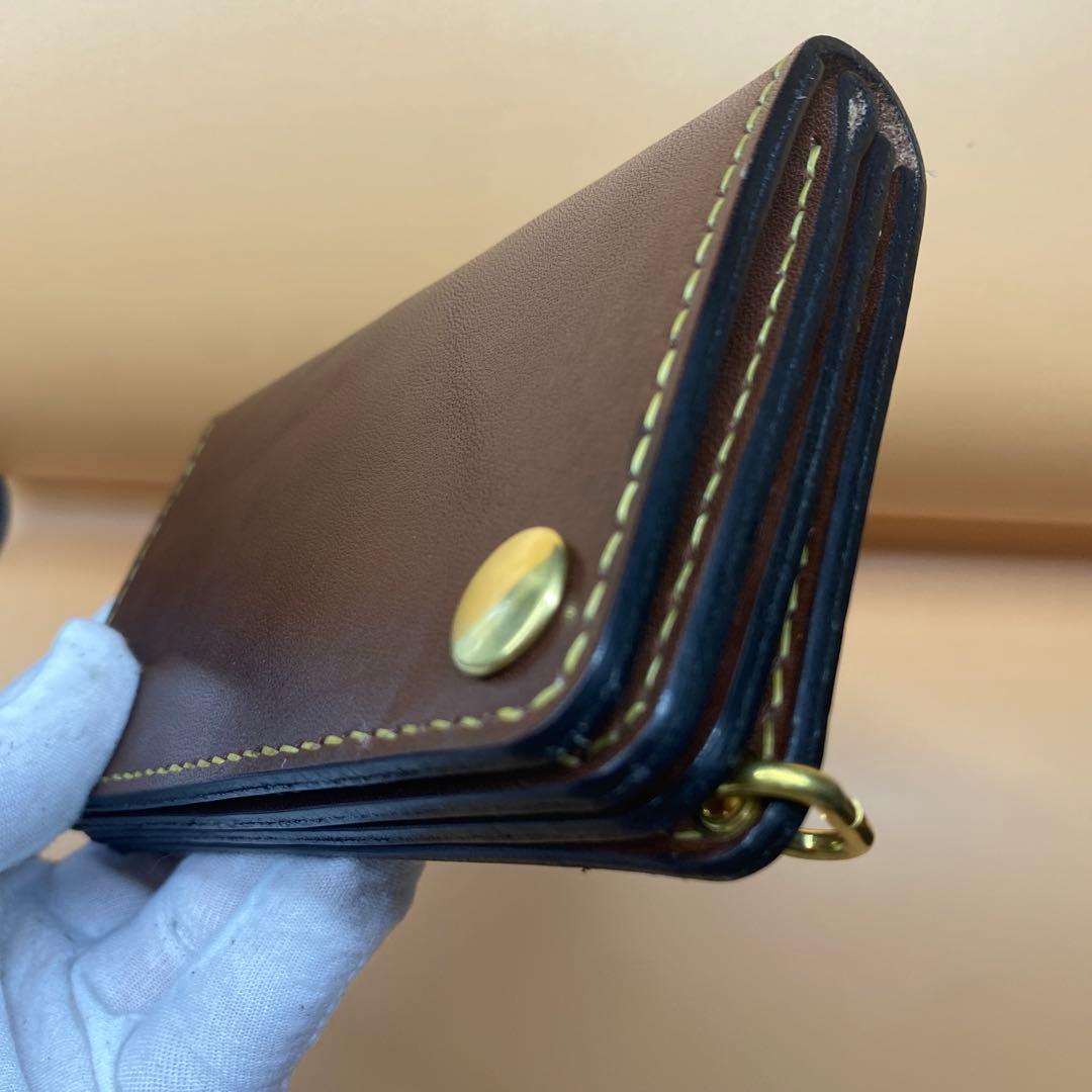 ラスト 栃木レザー 無骨 刻印 真鍮 ミドルトラッカーウォレット 小判 BTW