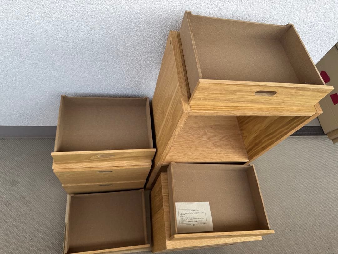 3点セット 無印良品 スタッキングシェルフ 引出し チェスト 4段/2段オーク材