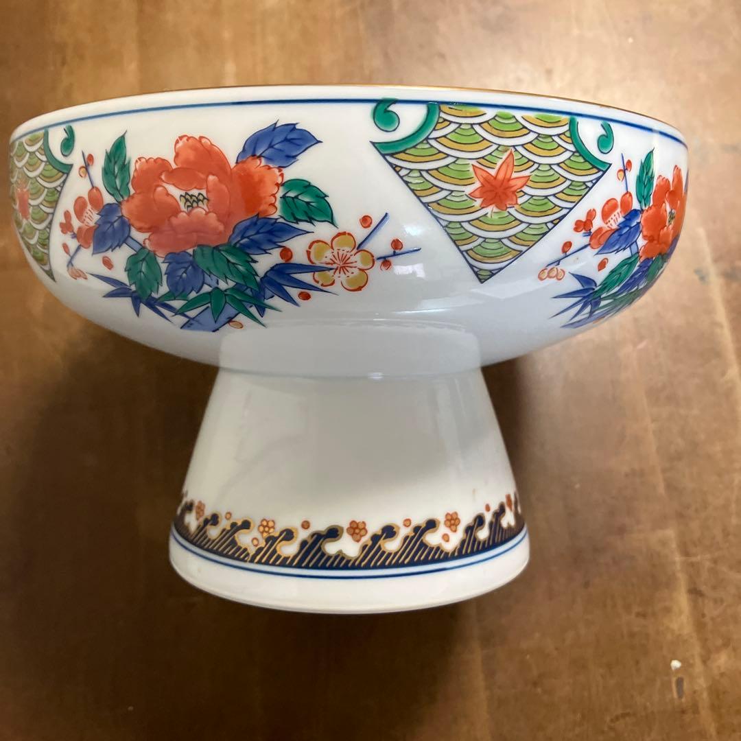 有田焼 花柄 高台皿