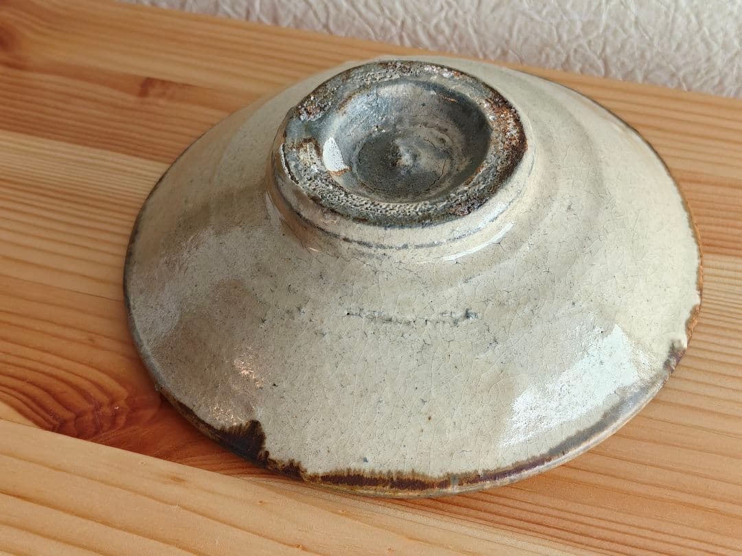 鈴木照雄 栗駒陣ヶ森窯 鉄絵五寸皿　民藝