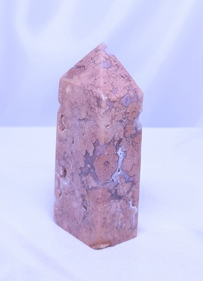 ピンク めのう　ひし形　タワー （四角柱）　お買い得 四点 セット　アゲート