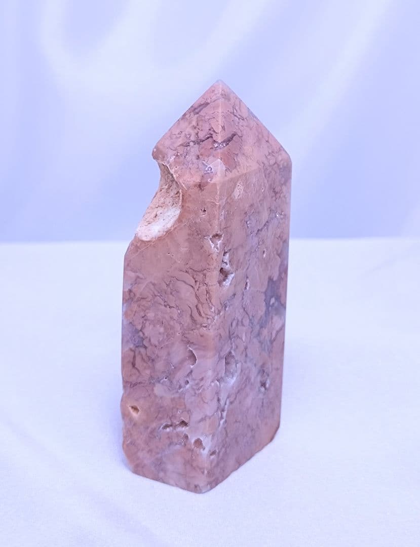 ピンク めのう　ひし形　タワー （四角柱）　お買い得 四点 セット　アゲート