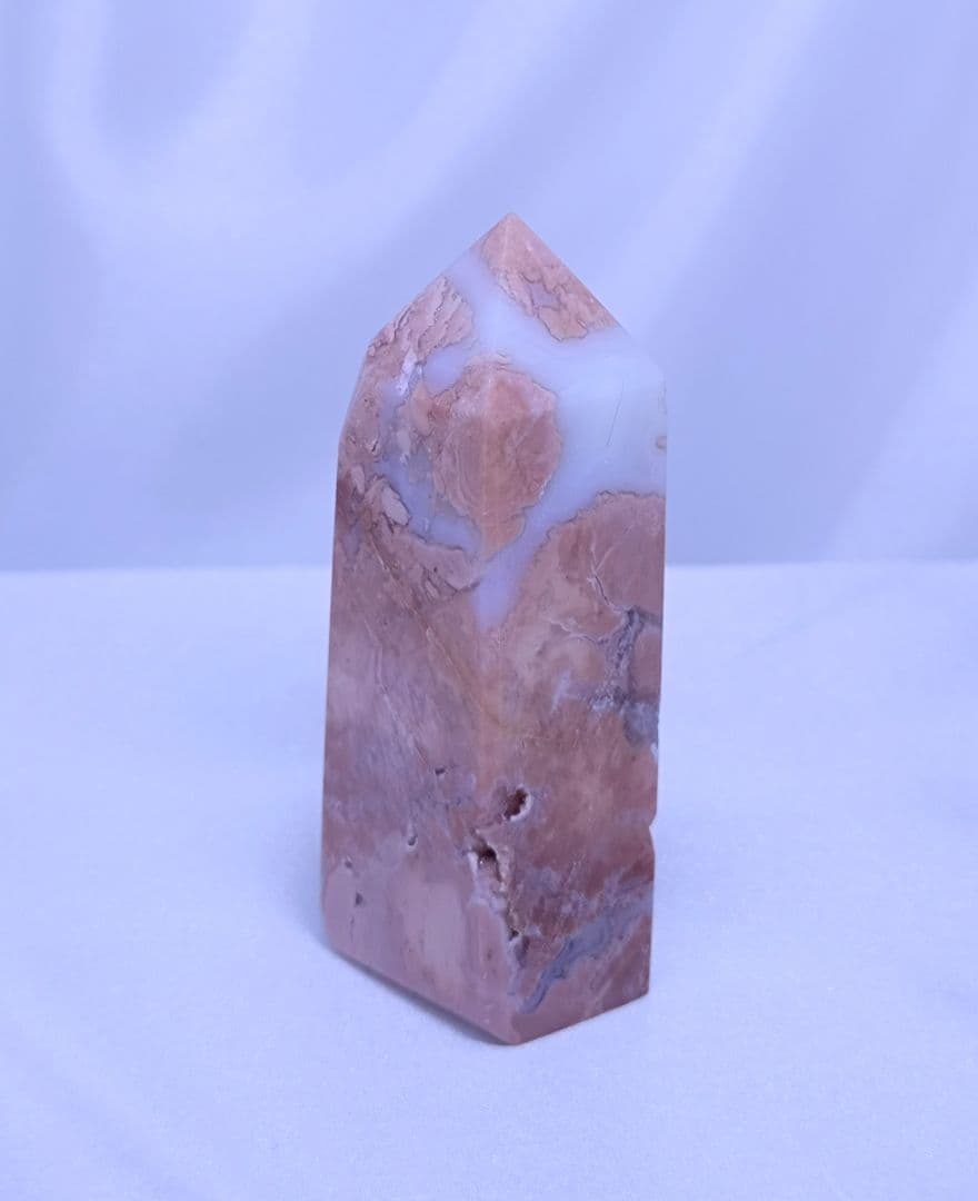 ピンク めのう　ひし形　タワー （四角柱）　お買い得 四点 セット　アゲート