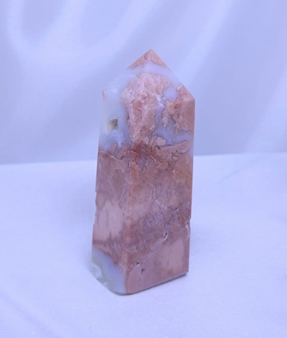 ピンク めのう　ひし形　タワー （四角柱）　お買い得 四点 セット　アゲート