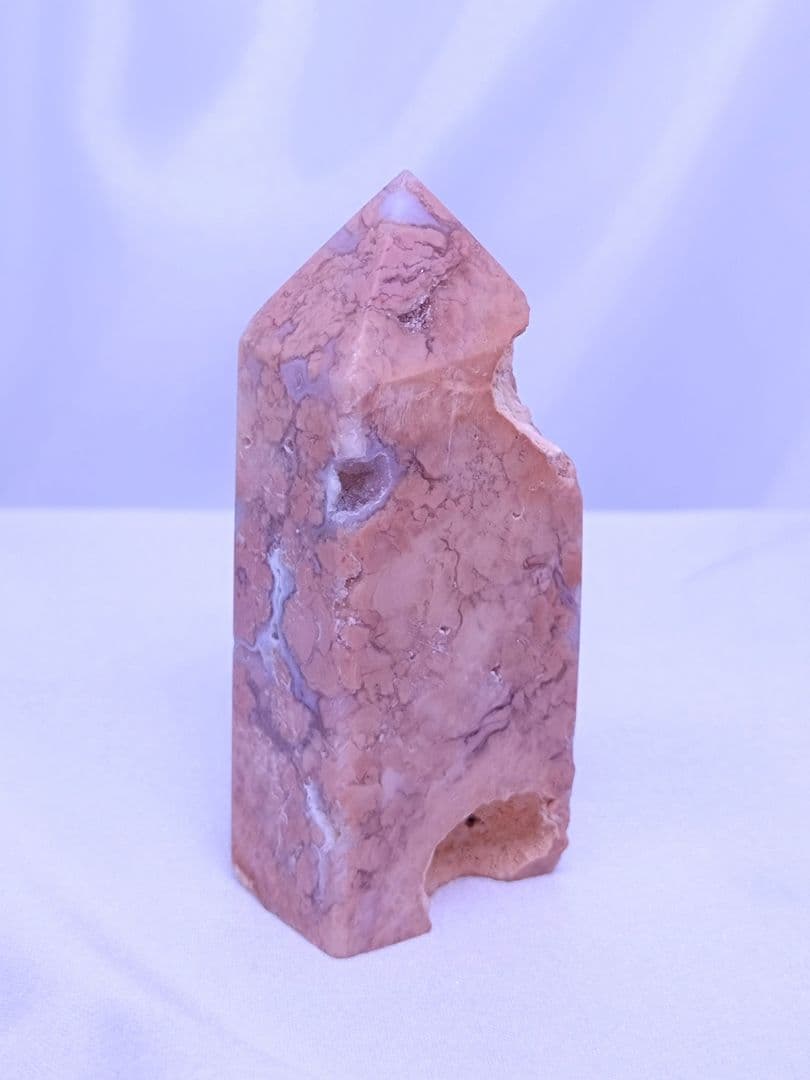 ピンク めのう　ひし形　タワー （四角柱）　お買い得 四点 セット　アゲート