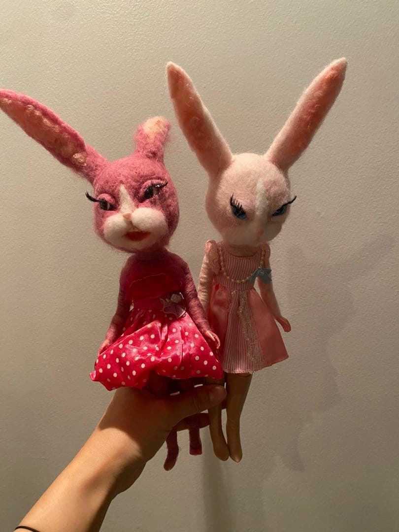 うさぎの羊毛フェルト　個性的な子