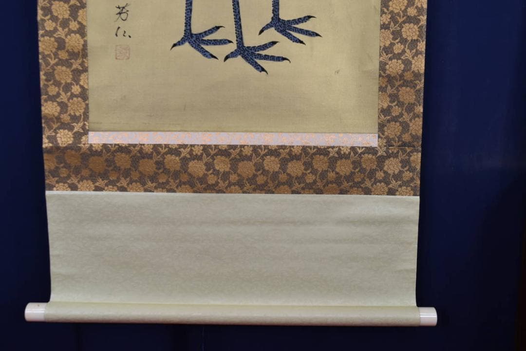 【真作】芳仙/双鶴図/掛軸☆宝船☆AB-442