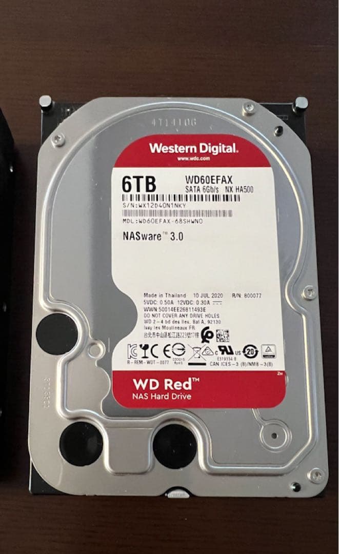 WD Red 6TB WD60EFAX NASハードドライブ