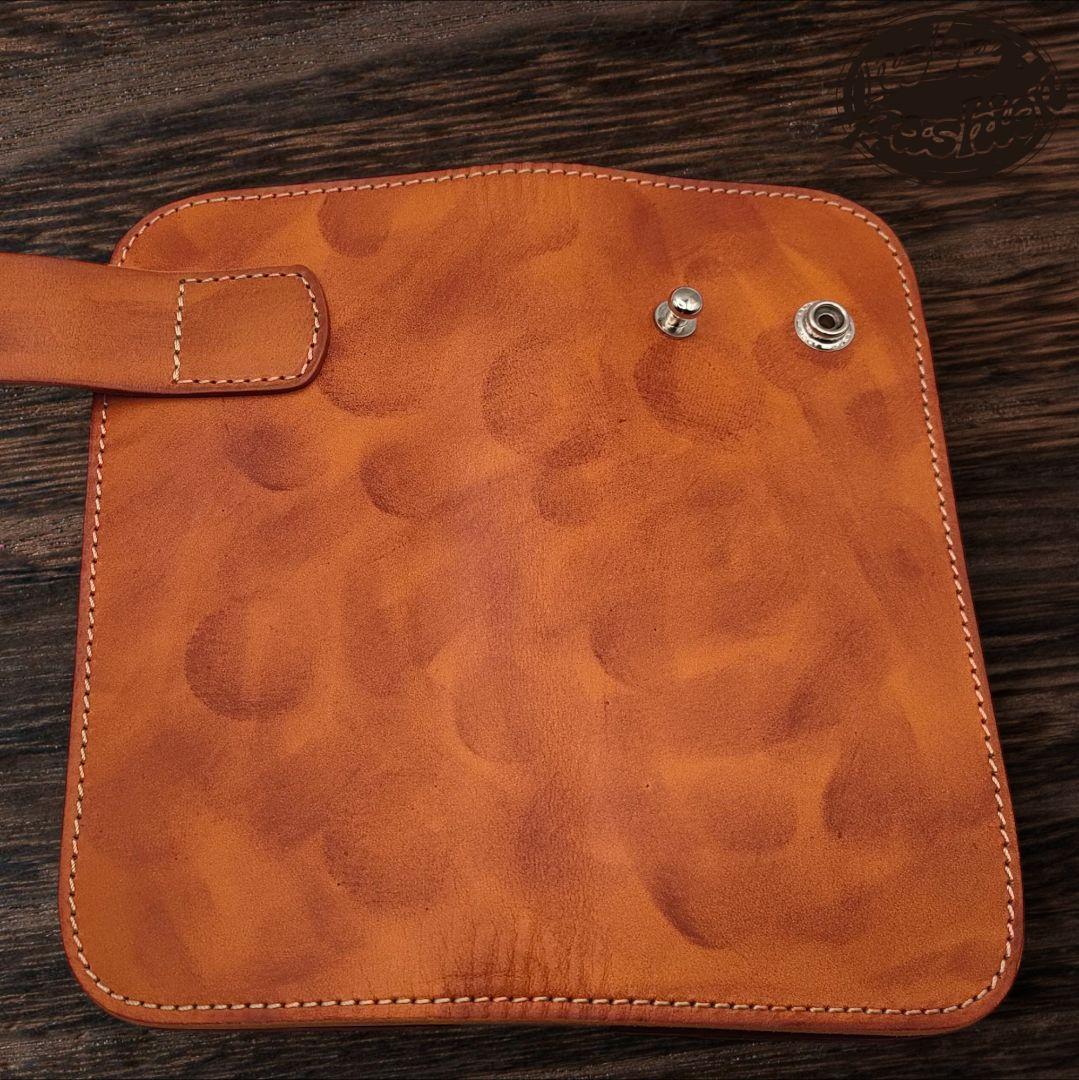 ロングウォレット 本革　革財布　ハンドメイド　ブラウン