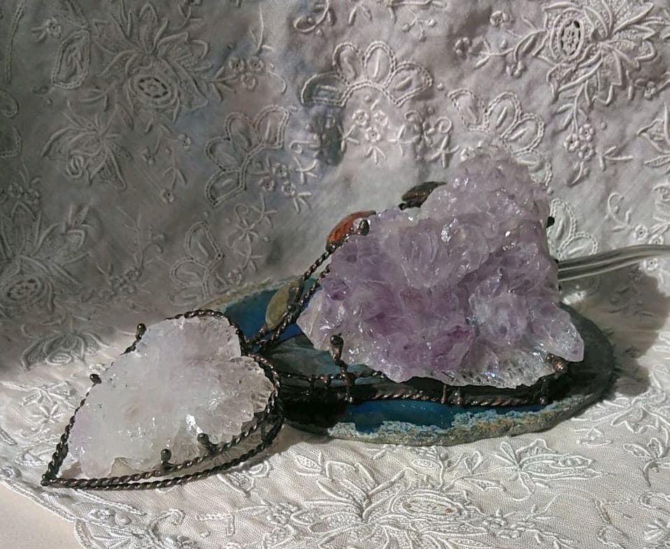 ♥天然石（フラワーアメジスト）のムードランプ