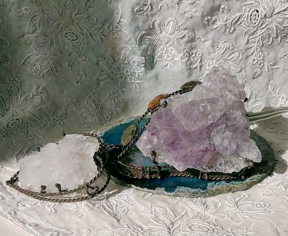 ♥天然石（フラワーアメジスト）のムードランプ