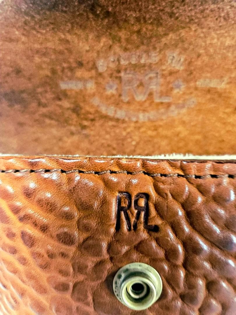 【新品未使用】RRL ブラウン レザー メガネケースCAMEL