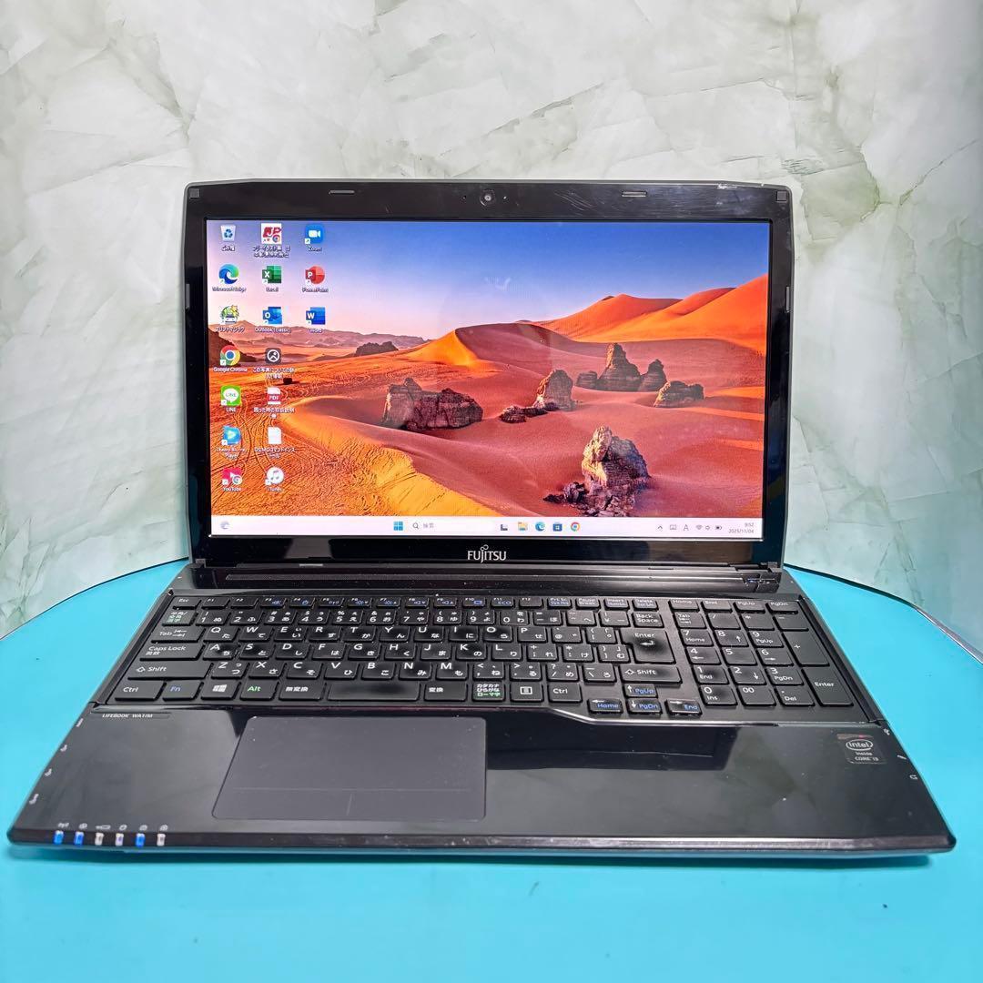 Win11★Webカメラ付‼富士通ノートPC★オフィス付！新品SSD＆メモリ8G
