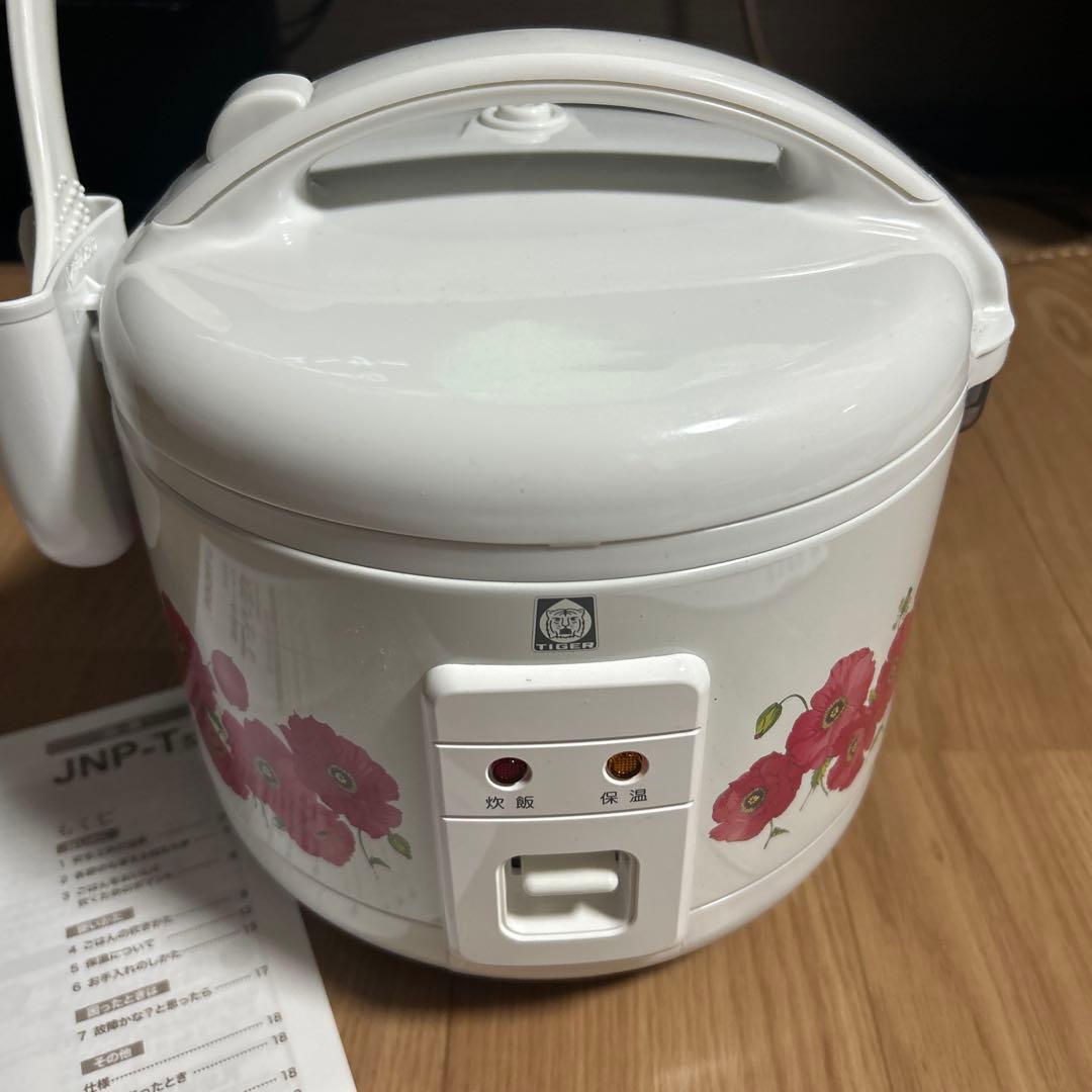 復刻　TIGER JNP-T ホワイト 炊飯器 花柄