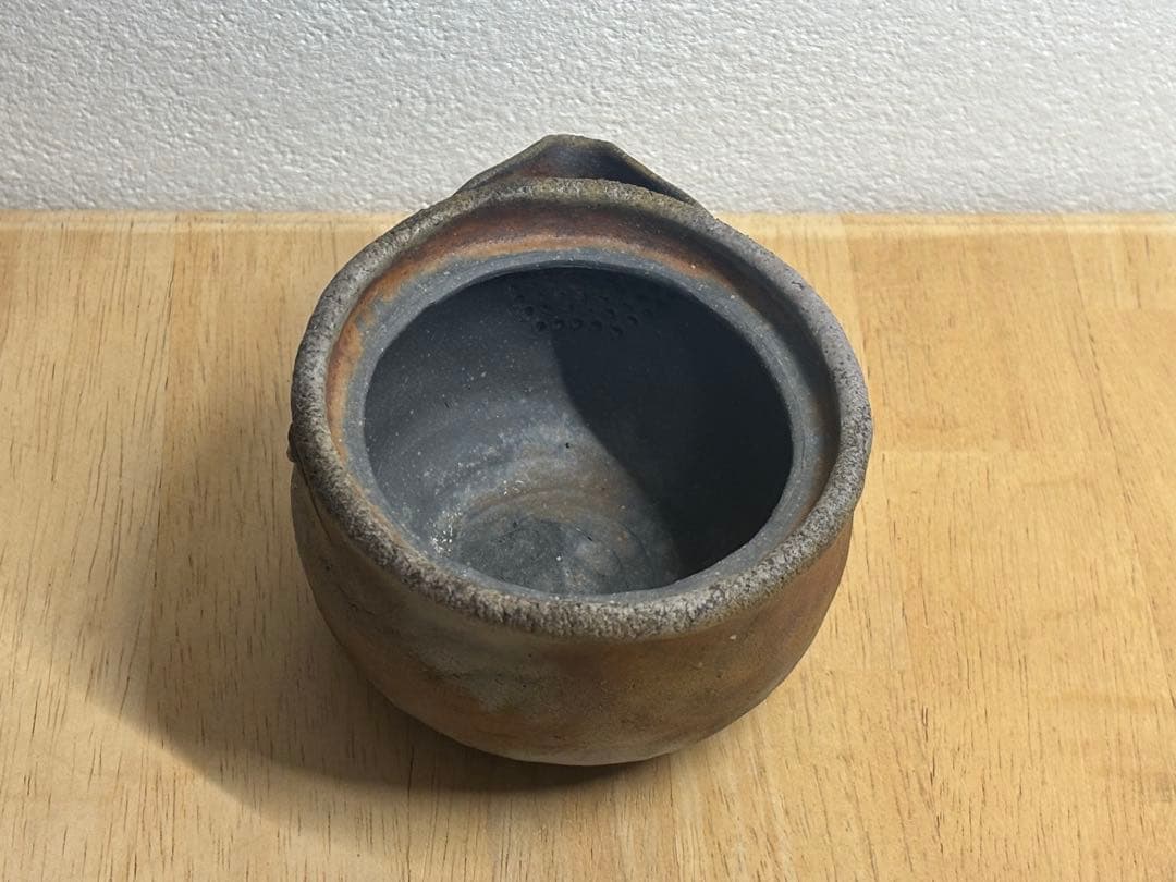 82.備前焼 宝瓶 登り窯 梅 うめ 手びねり 急須