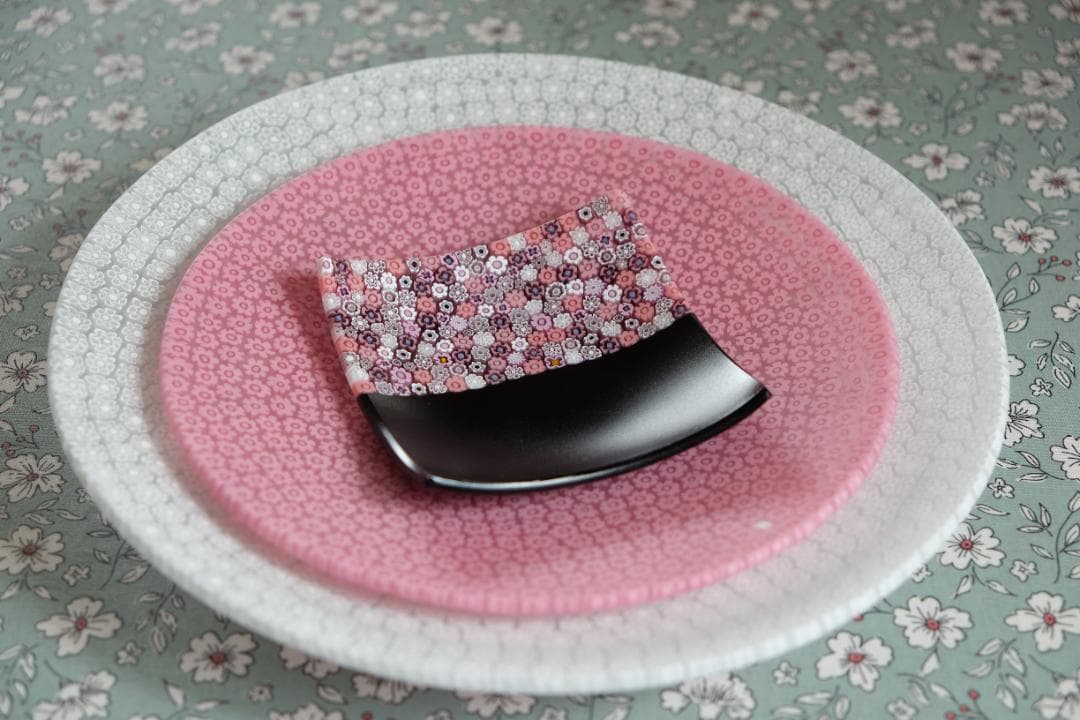 ミルフィオリ プレート 小皿 ベネチアングラス 検/ガラス 江波冨士子 田子美紀