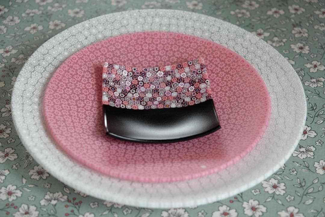 ミルフィオリ プレート 小皿 ベネチアングラス 検/ガラス 江波冨士子 田子美紀