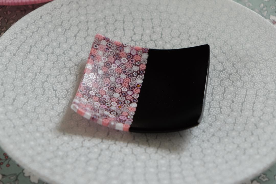 ミルフィオリ プレート 小皿 ベネチアングラス 検/ガラス 江波冨士子 田子美紀