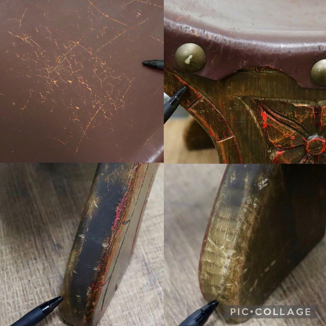 GMIO29I○スツール オットマン 椅子 ベンチ ウッド アンティーク