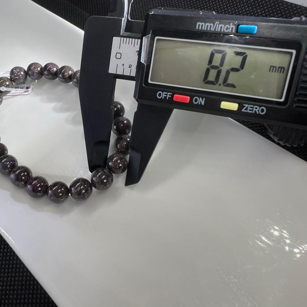 天然舒俱来(スギライト)南アフリカ産紫黒地グレーのパワーストーンブレスレット