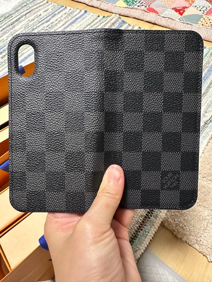 正品美品Louis Vuitton ダミエ手帳型iPhoneケース