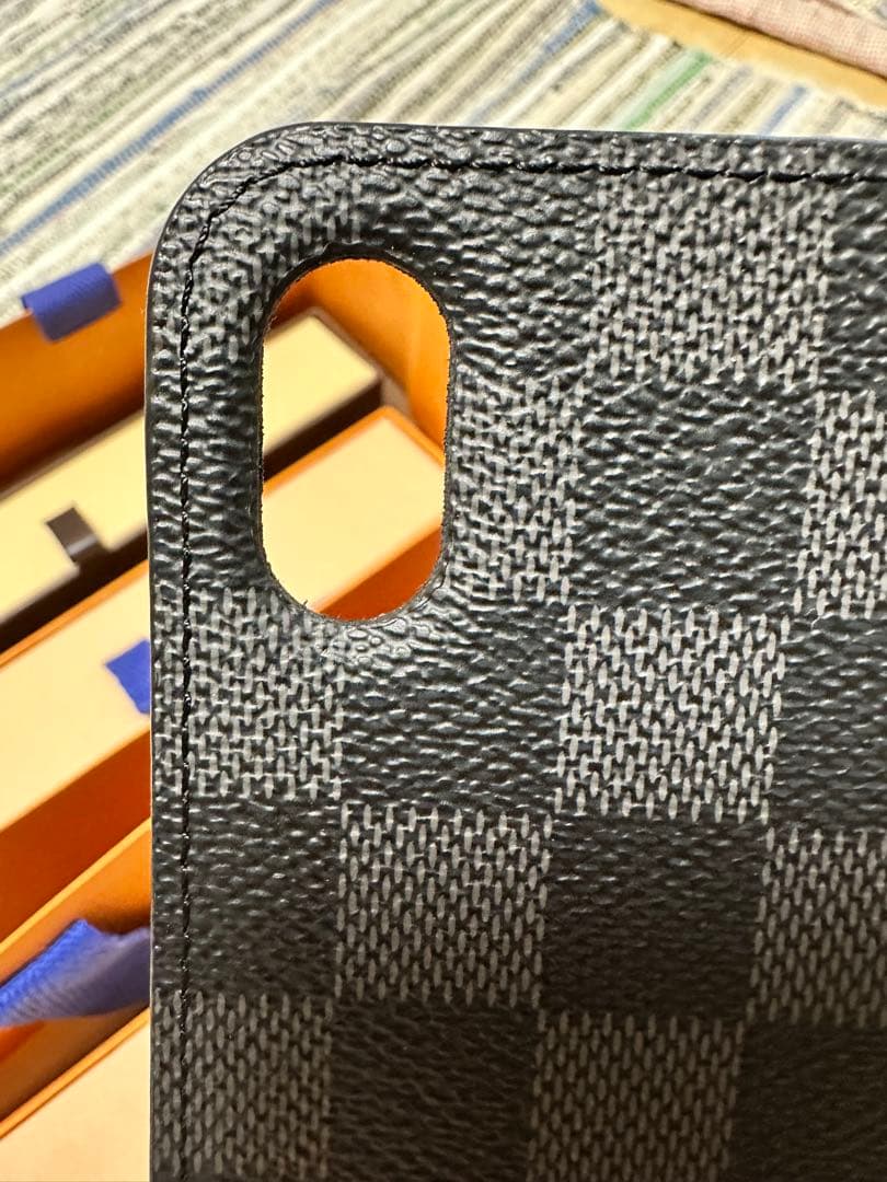 正品美品Louis Vuitton ダミエ手帳型iPhoneケース