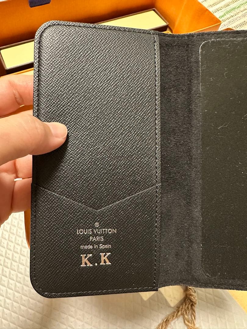 正品美品Louis Vuitton ダミエ手帳型iPhoneケース